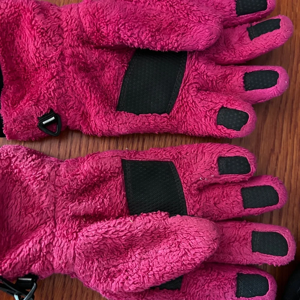 The North Face Pink and Black Gloves